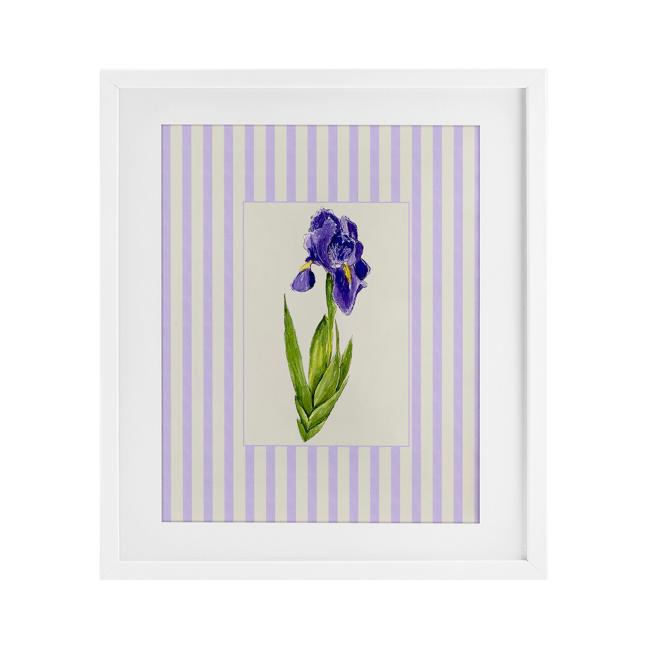 Stupell Industries Purple Stripe Iris Framed Print Under Glass, design by Lisa Wehmeyer